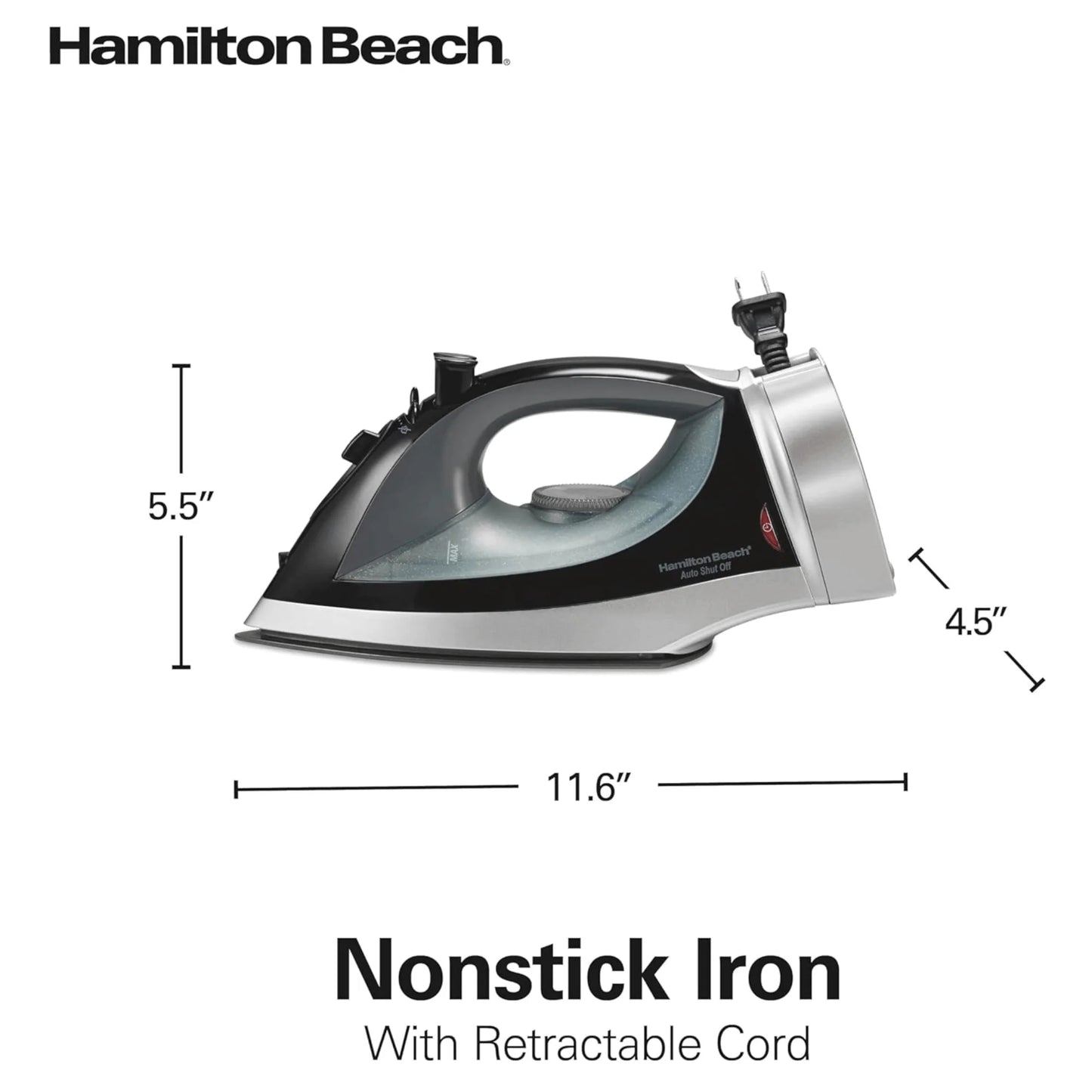 Hamilton Beach Non-Stick Clothes Iron with Retractable Cord